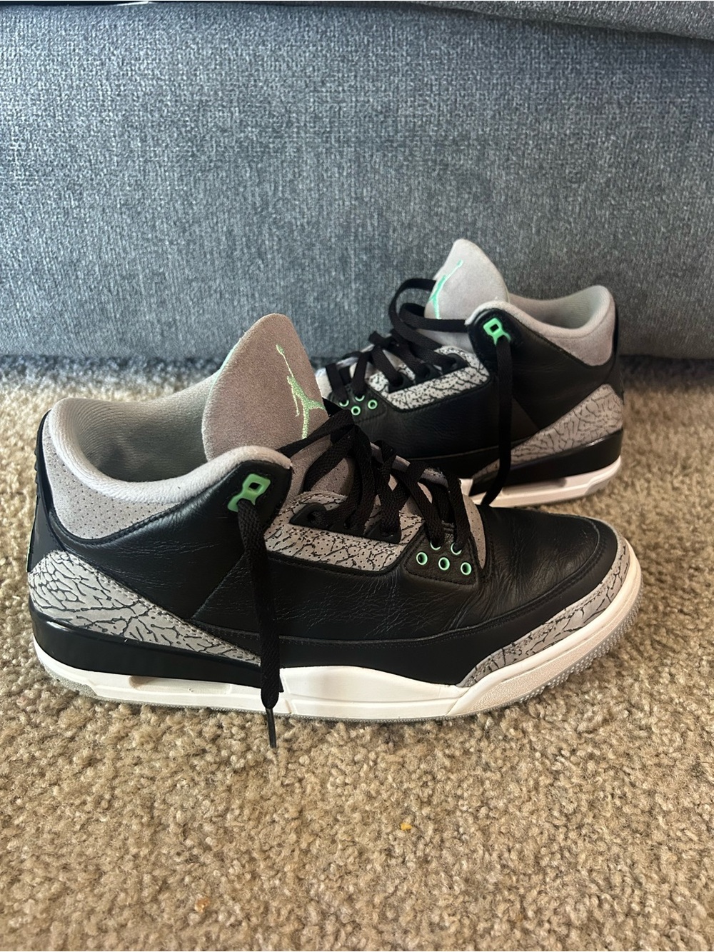 Air Jordan 3 Retro Green Glow Size 11.5